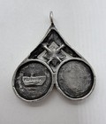 Unique VNT Scandinavian Sterling Silver Handcrafted Double Flower Pendant — photo 4