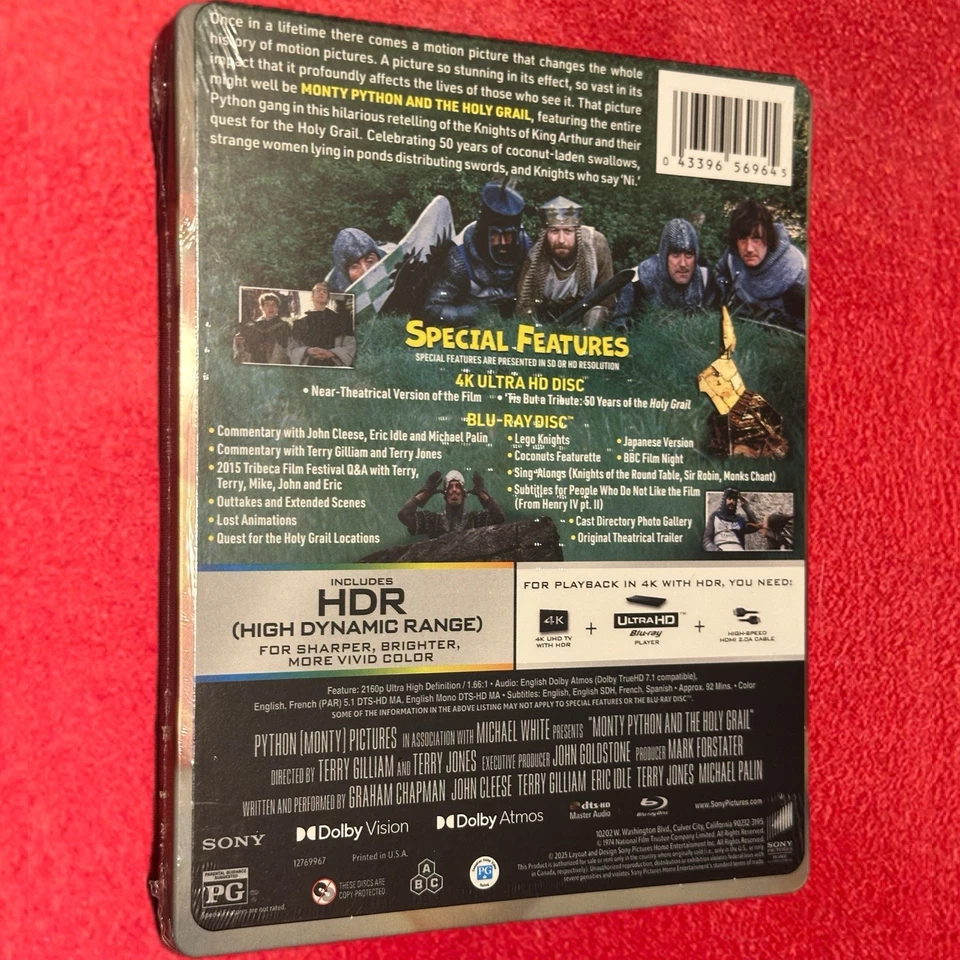 Monty Python And The Holy Grail STEELBOOK (4K Ultra HD UHD Blu-Ray +Blu-Ray) NEW - Image 3 of 3