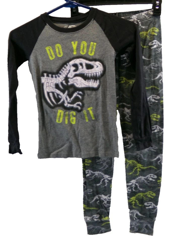The Children's Place Boy's Size 10 Sleepwear 2pc Set Pajamas Dinosaurs Skeletons - Image 2 of 4