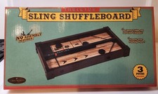 Brand New Tabletop SLING SHUFFLEBOARD Game with 3 Pucks. Family Entertainment 