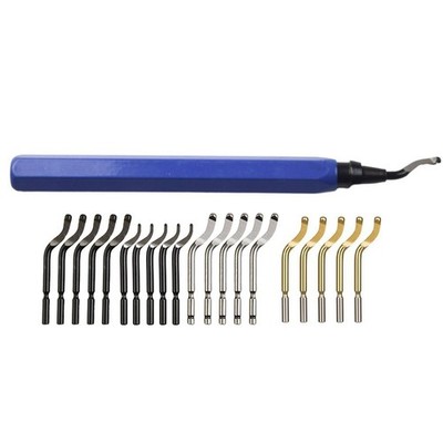 21 Piece Deburring Tool Set with Ergonomic Handle for DIY Applications