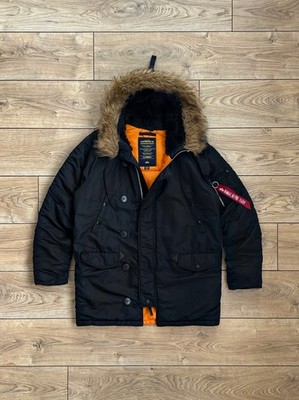 Alpha Industries N3-B Extreme Cold Weather Military Parka Coat Sz M Fur Trim