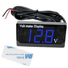 Blue DC 12V Waterproof LED Digital Display Voltmeter for Car Battery Monitor