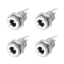 4pcs DC5525 12V 1A 12.5x12.5x26.5mm 2 Pin Jack with Nut