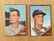 1962 Topps Baseball Card Lot  VG-VG+ Red Sox/Braves #244 & #259 Rookies Vintage