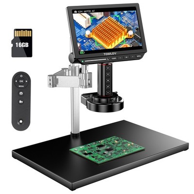 TOMLOV 4K Autofokus Digitalmikroskop 2000x mit 360° Drehbarer Arm,16GB Speicher