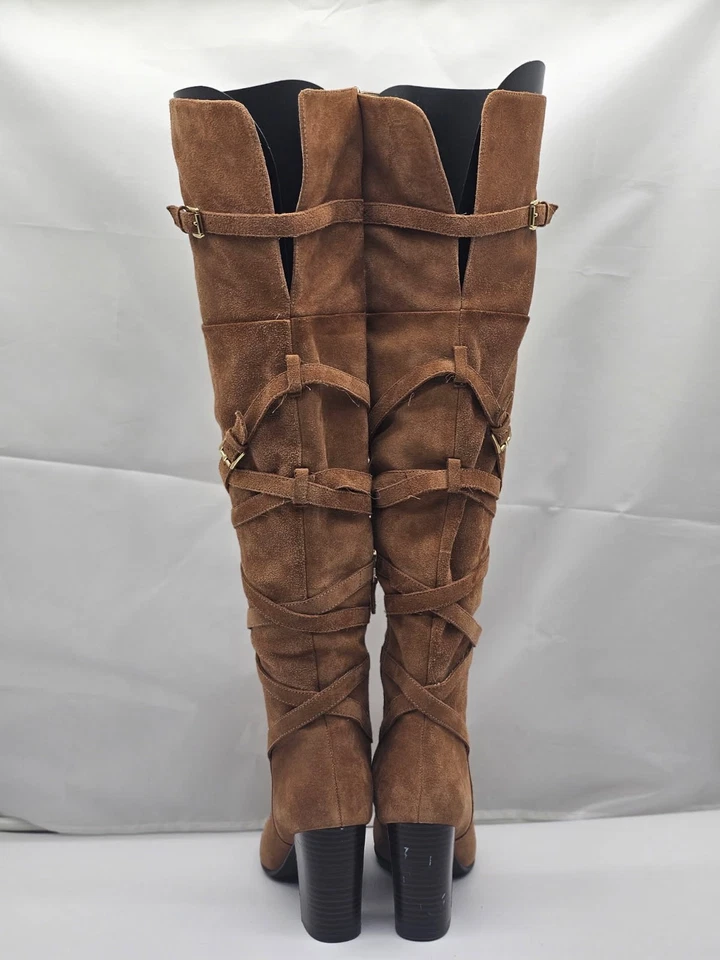 Botas Sam Edelman Sable en gamuza camel para mujer talla 7,5 con cinturón hasta la rodilla festival Foto 2 de 4