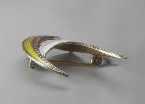 Ivar T Holth Norwegen Wikinger Schiff Brosche Sterlingsilber Emaille Anstecknadel - Bild 5 von 6