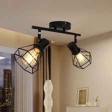 HiBay 2-Light Black Rotatable Track Lighting Fixture - Modern Ceiling Spotlights