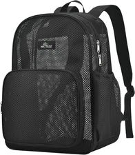 Mesh Backpack for School Beach Swimming Outdoor Fitness, Heavy Duty Mesh Bookbag
