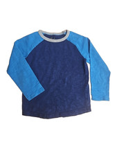 Boden Blue Boys Raglan Shirt Colorblock Cotton Slub Size 5-6Y 116cm