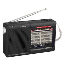 Supersonic SC-1080BT 9-Band Radio with Bluetooth, Portable No Size, Black
