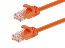 Flexboot Cat5e Ethernet Patch Cable RJ45 Stranded 350Mhz Wire 24AWG 7ft Orange