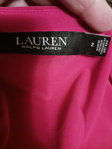 LAUREN Ralph Lauren women Black Label raspberry color pull on dress Size 2 - Picture 6 of 7
