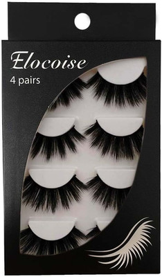 Falsche Wimpern, 3D Eye Lashes wiederverwendbar 4 Paar lange handgefertigte Kunstwimpern für