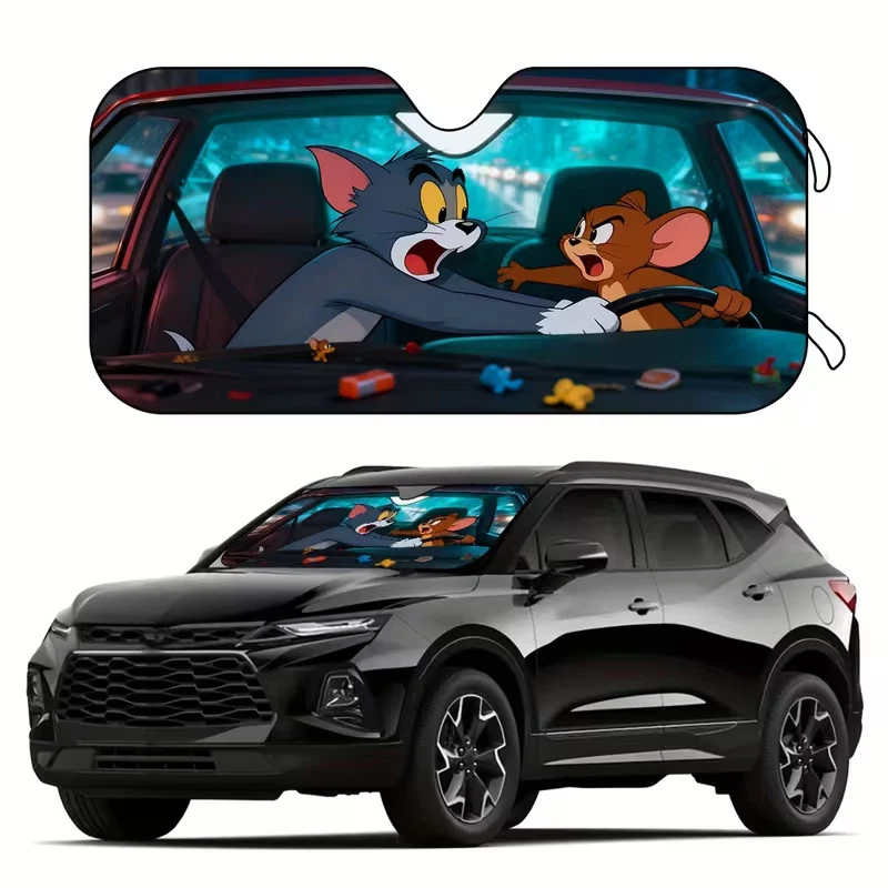 Tom And Jerry Car Sun Shade, Movie Auto Sunshade, Trip Accessory