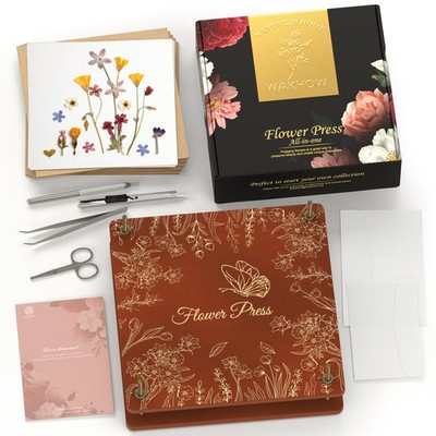 Wakhow Flower Press Kit   11'' x 11'' Large Wooden Flower Presser for Adults & Tee