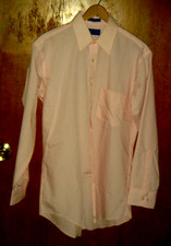 Vtg 80s Mens Lt Pink Preppy Dress Shirt Old Money CHEST 40 NECK 15.5 size 32/33