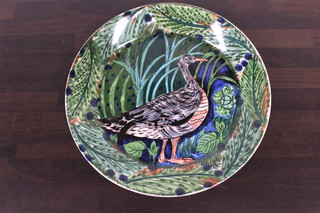 Arabia Finland Horbertus Decorative Plate 1994 Vintage Grey Goose Foliage No Box