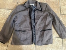 Kasper ASL 14P 14 Petite Open Blazer Jacket Grey/taupe