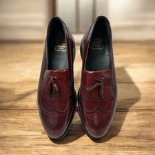 Leather Classics By Mason Men's Size 10.5 EEE Wide Leather Slide On Tassels (S1)