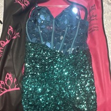 Nishe Girls' Green Blue Sequin Mesh Formal Dress Prom Flower Girl Party Gown