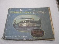 Vintage 1952 CURRIER and IVES AMERICA Book of 80 Large Color History Prints WOW!