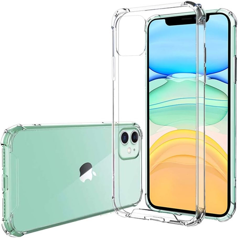 Hually Case for iPhone 11(6.1''),Crystal Clear Shock-Absorption Protective Cove