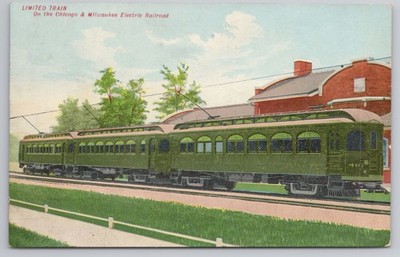 Chicago & Milwaukee Electric Railroad limitierter Zug Vintage Postkarte
