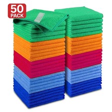 50 Pack Microfiber Cleaning Cloth No-Scratch Rag Car Polishing Detailing Towel