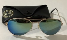 Vintage Sunglasses Ray-Ban RB3025 AVIATOR FLASH Gold Frame Mirrored Lens W Case