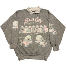 VTG 80s Bear Care Salon Sweatshirt Cute Teddy Bears Spumoni USA Medium 1980s