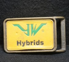 WG05139 FANTASTIC VINTAGE 1970s  YW HYBRIDS  FARMING CROPS BELT BUCKLE