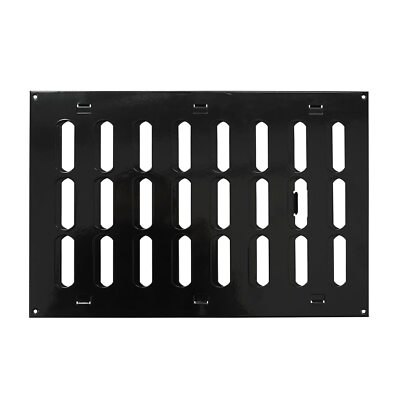 Prostko Lüftungsgitter aus schwarzem Metall / 300 mm x 200 mm / mit Rolladen-Flachlamelle