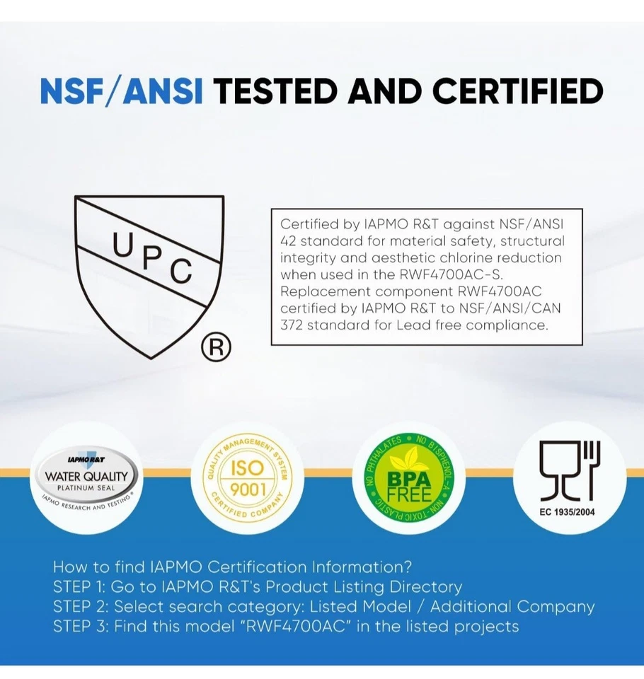 PUREPLUS ADQ747935 water filter for LG Kenmore Elite 9980 RWF4700AC 3 pk & filte - Image 4 of 4