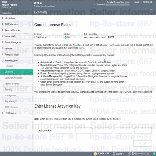 HPE iLO Advanced License iLO 2, iLO 3, iLO 4, iLO 5 ALL SERVERS FAST SHIP SALE - Picture 8 of 12