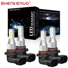 9005 9006 LED Headlights -Kit Combo Bulbs 6500K High Low Beam Super White Bright