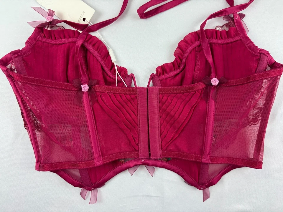 Nuevo con etiquetas For Love And Lemons Colette Bustier Borgoña talla M Foto 4 de 4