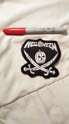 HELLOWEEN Pumpkin & Swords EMBROIDERED SEW-ON PATCH FOR JACKET / BAG - MINT
