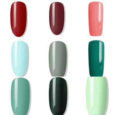 Handbemalte Press on Nails verschiedene Farben und Decklacke 10er Set mittel oval