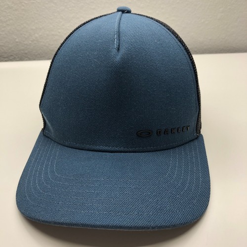 Oakley Classic Mid Trucker Hat Blue Black Mens OSFM Snapback Mesh - Picture 2 of 14