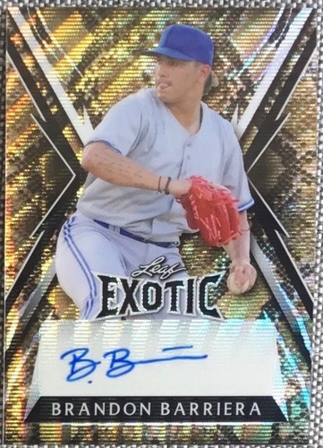 2023 Leaf Exotic ROOKIE AUTO Brandon Barriera SNAKESKIN WAVE SP #d /9 RARE!