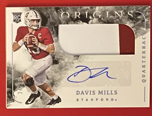 2021 Chronicles Draft Picks Origins /99 Davis Mills RPA Rookie Patch Auto RC