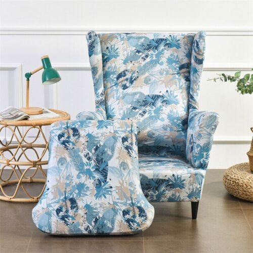 Stretch Wing Chair Cover Pastoral Printed Elastic Armchair Covers Slipcovers - Picture 5 of 58