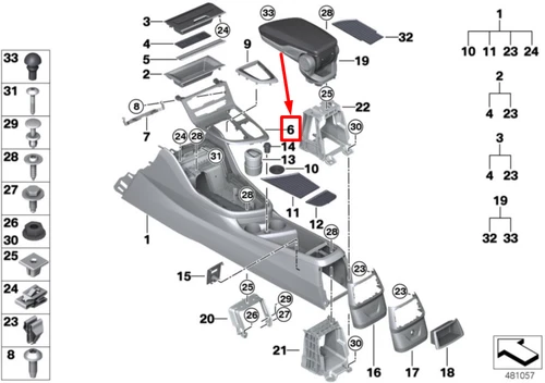 NEW BMW 2 F45 FRONT CENTER CONSOLE TRIM 51169287611 9287611 ORIGINAL - Picture 7 of 8