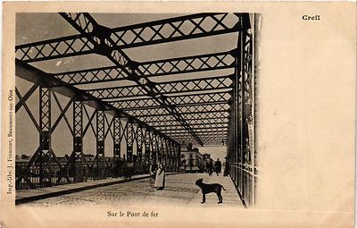 Old postcard Creil - Sur le Pont de fer (291022)