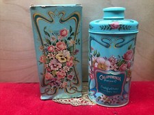 VTG Avon California Perfume Co TRAILING ARBUTUS Talc Powder TIN IS DAMAGE