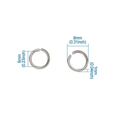 1000x 4mm 6mm 8mm 10mm 304 Stainless Steel Open Jump Ring Strong Unsoldered Loop