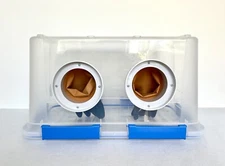 Still Air Box (SAB) 50L/52qt + Glove Box Sterile Workspace -  Clear - Gasket Lid