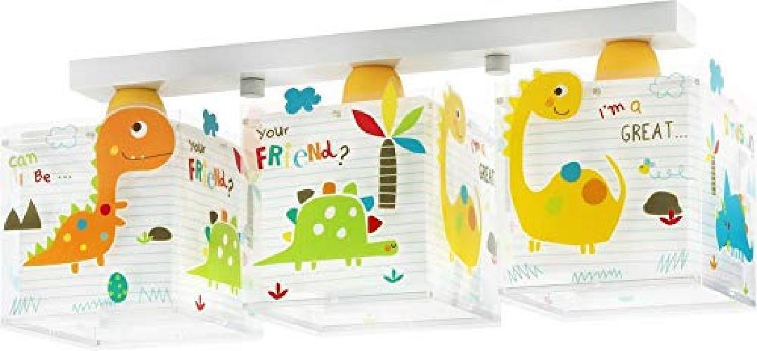 Dalber Dinosauri Lampada da soffitto E27, 60 W, Multicolore, 205 x 500 x 140